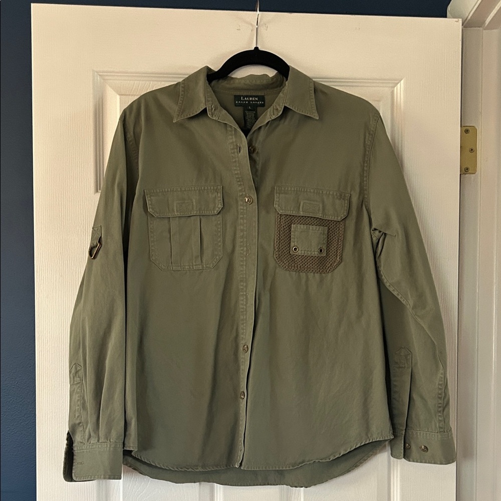 Ralph Lauren Women’s Sage Green Safari Shirt Jacket